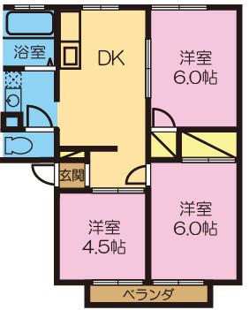 光進ハイツ(3DK/1階)の間取り写真