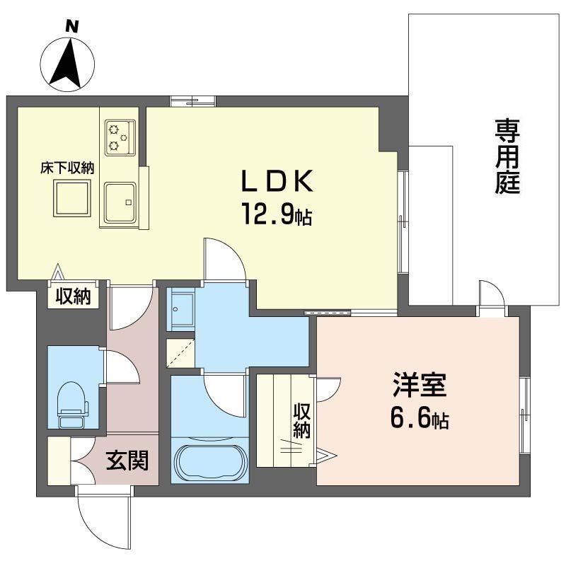 ティーケー幕張本郷(1LDK/1階)の間取り写真