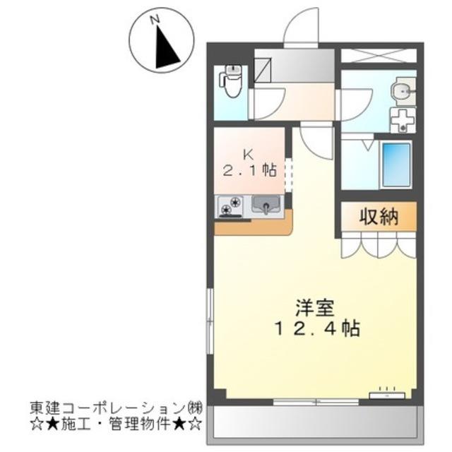 ルミエールヒロマチ(1K/1階)の間取り写真