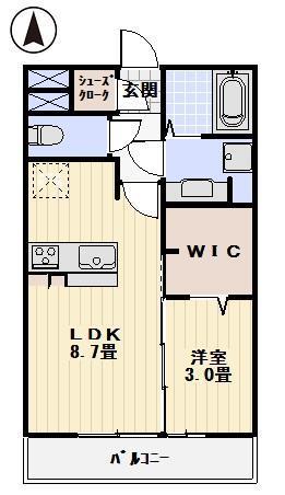 SIEMPRE24 (1LDK/2階)の間取り写真