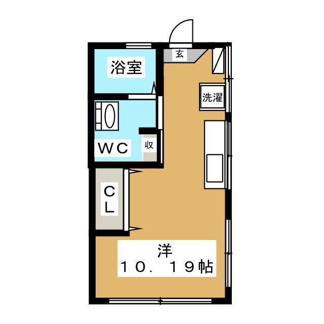 つくのハイムA(ワンルーム/1階)の間取り写真