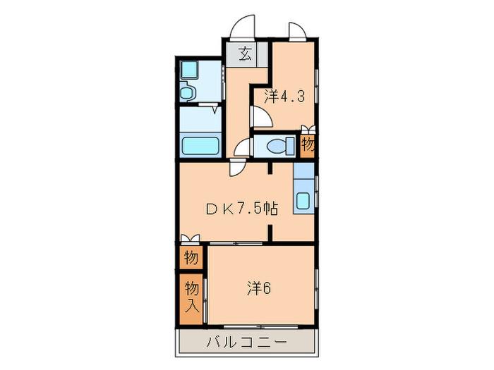 エグゼ金山(2DK/8階)の間取り写真