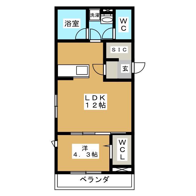すぺーす15(1LDK/2階)の間取り写真