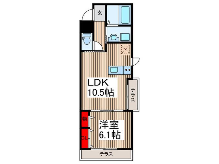 ヒカルサさいたまサクラ(1LDK/1階)の間取り写真