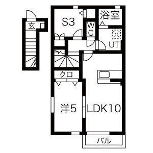 GRAND PARACE十二丁目II(1SLDK/2階)の間取り写真