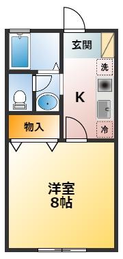 アヴェニュー(1K/2階)の間取り写真