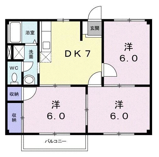 エクセルハイツ(3DK/2階)の間取り写真