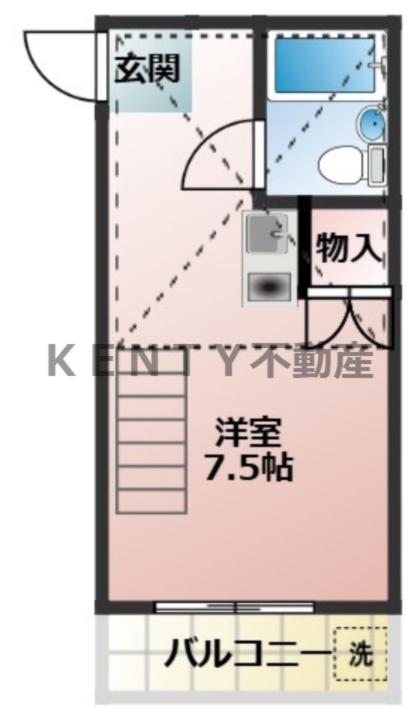 シャローム蒲田(ワンルーム/2階)の間取り写真