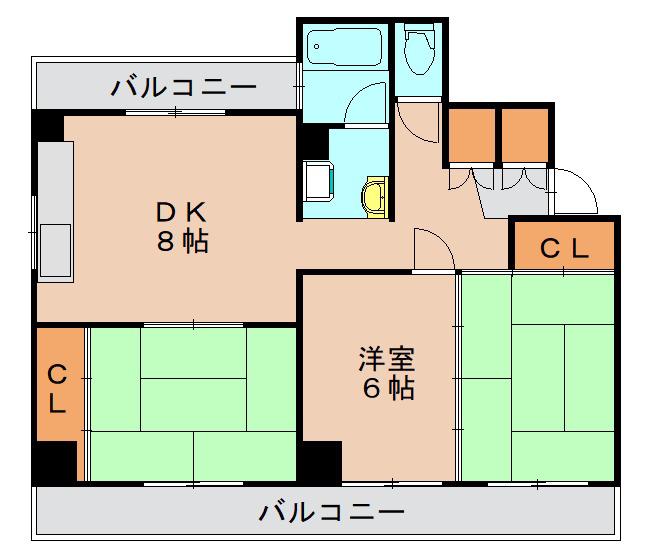 第2岡部ビル(3DK/7階)の間取り写真
