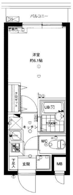 セジョリ上板橋(1K/4階)の間取り写真