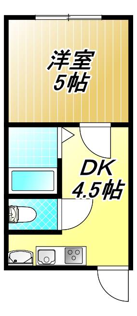 GVR ENTING平野(1DK/2階)の間取り写真