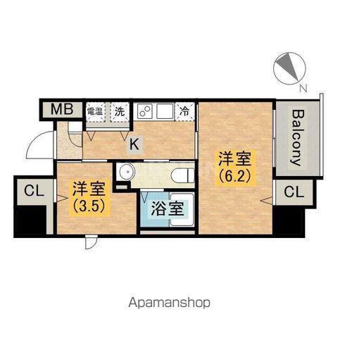 ディアコート宿屋町(2K/5階)の間取り写真