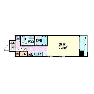 エスリード御堂筋梅田(1K/3階)の間取り写真