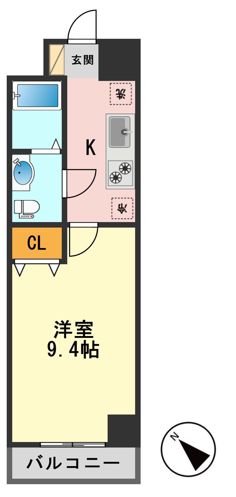 BELL WOOD瑞江(1K/3階)の間取り写真