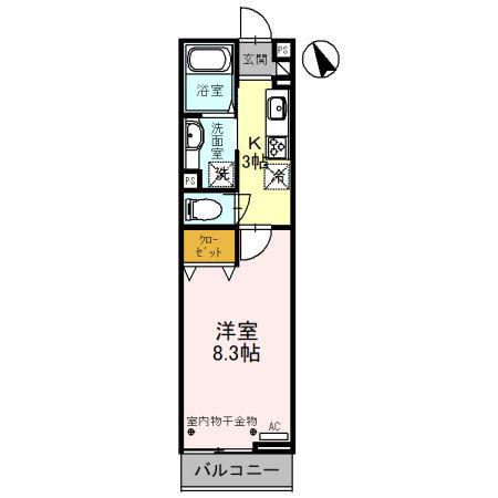 POCO A POCO(1K/2階)の間取り写真