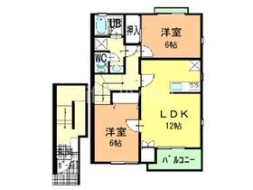 LIFE館ボナールB(2LDK/2階)の間取り写真