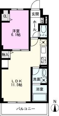 BONITO ESPACIO(1LDK/3階)の間取り写真