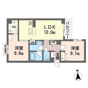 メゾンプラス深見(2LDK/3階)の間取り写真