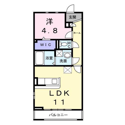 リニアコート(1LDK/3階)の間取り写真