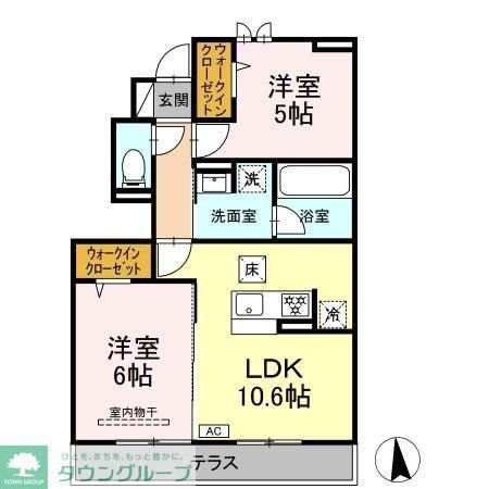 泉区上飯田町AK計画(2LDK/1階)の間取り写真