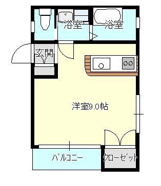 カーム・ヴィル御船(ワンルーム/1階)の間取り写真