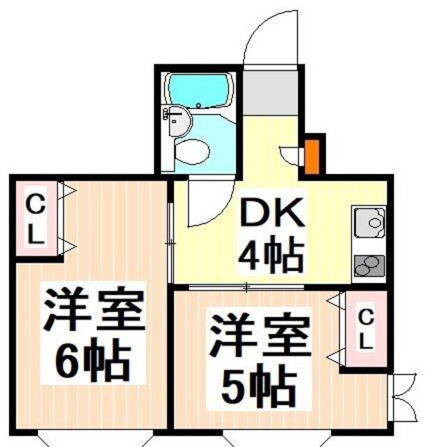ラポルタイズミ(2DK/2階)の間取り写真