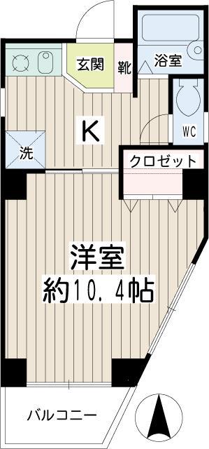 センチュリースペース西蒲田(1K/6階)の間取り写真