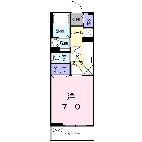 アイ・プラシード(1K/1階)の間取り写真