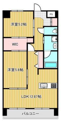サンライト門田屋敷(2LDK/2階)の間取り写真