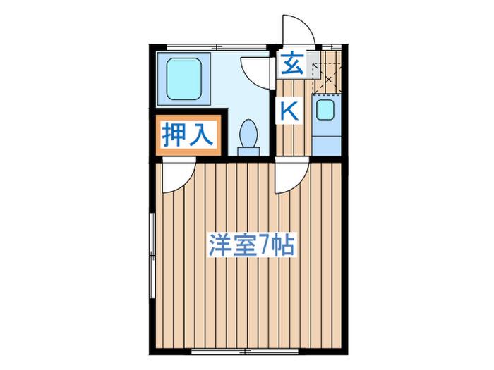 オガーレ向山(1K/2階)の間取り写真