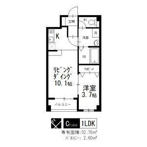 セゾンマツバ(1LDK/4階)の間取り写真