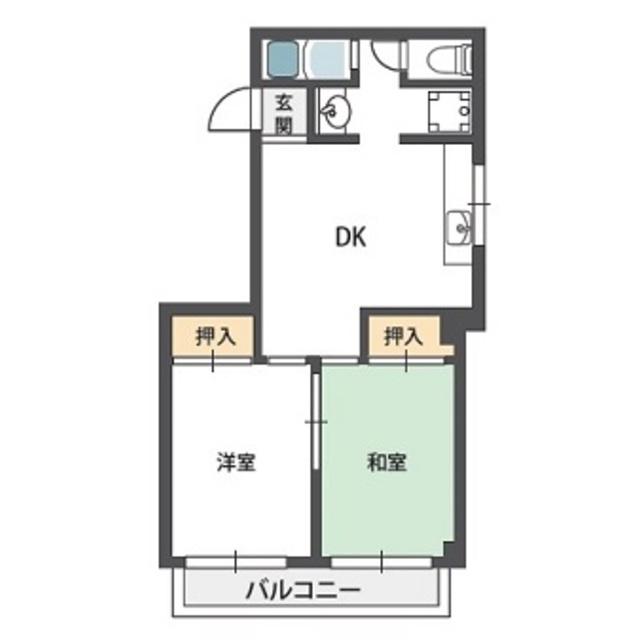 LA CASA駒川中野(2LDK/2階)の間取り写真