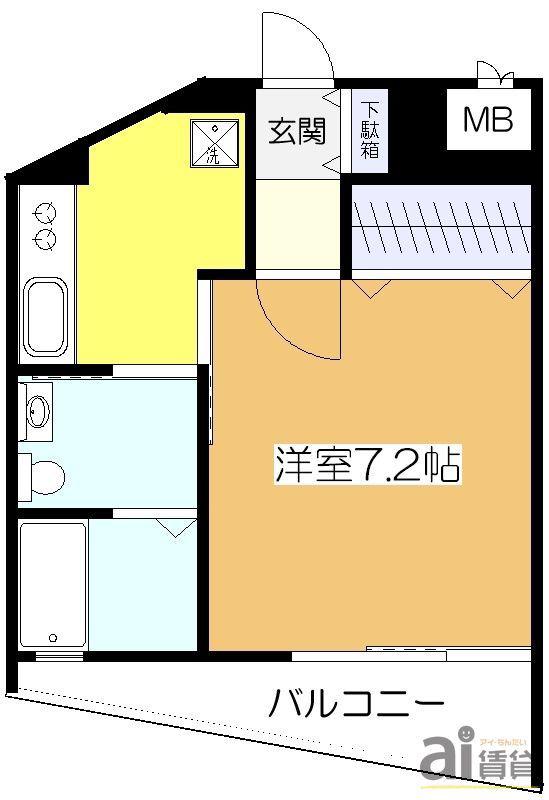AIFORT久米川(1K/1階)の間取り写真