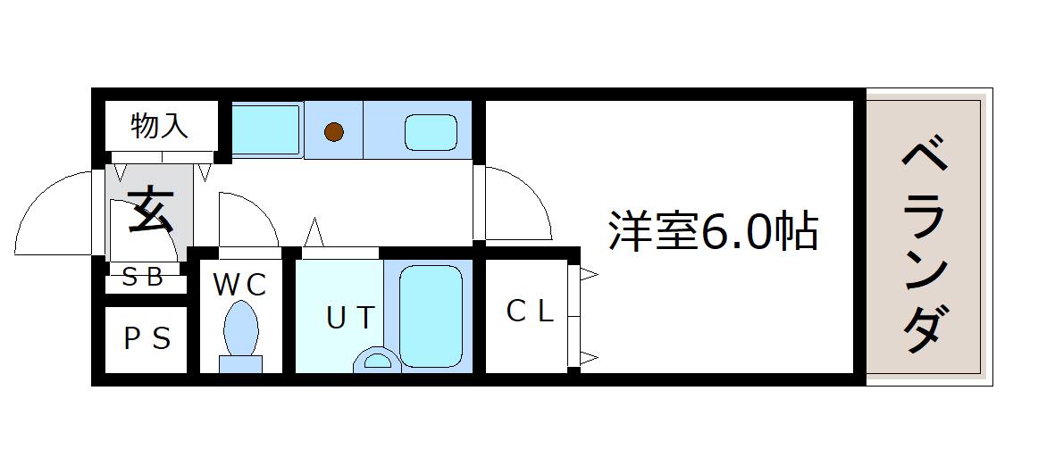 フリージア葛城(1K/2階)の間取り写真