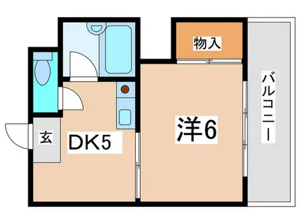 エフィーネ西田辺(1DK/3階)の間取り写真