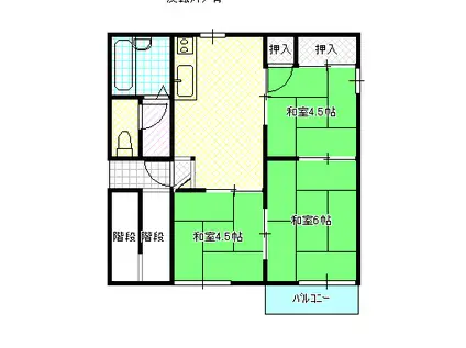 ハイツ蔵敷(3DK/2階)の間取り写真
