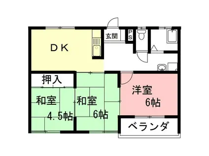 ロイヤル渡辺(3DK/2階)の間取り写真
