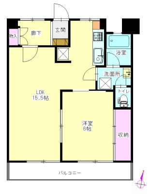 安藤マンション(1LDK/5階)の間取り写真