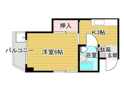 八束総合ビル(1K/4階)の間取り写真