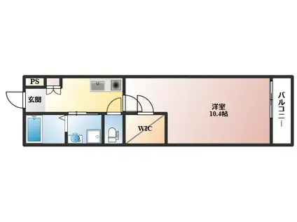 デスポワール岡町(1K/1階)の間取り写真