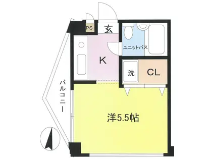 コタケ44(1K/2階)の間取り写真