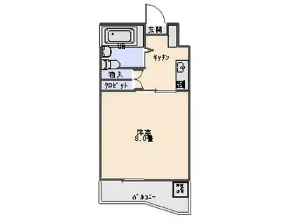 井川ビル(1K/3階)の間取り写真