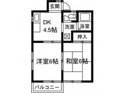 植木マンション(2DK/1階)の間取り写真