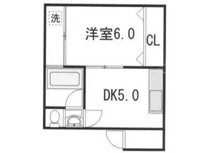 小林マンション(1DK/2階)の間取り写真