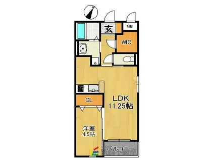 ボワットブランシュ(1LDK/5階)の間取り写真