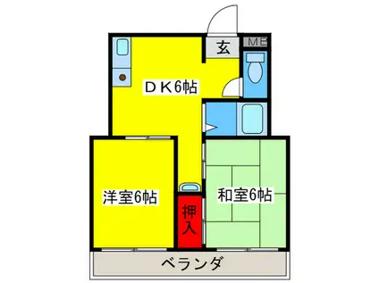 メゾン DE YS(2DK/4階)の間取り写真