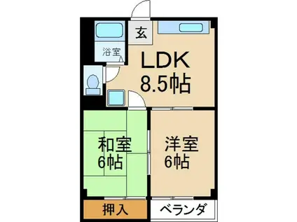 KM香里(2DK/2階)の間取り写真