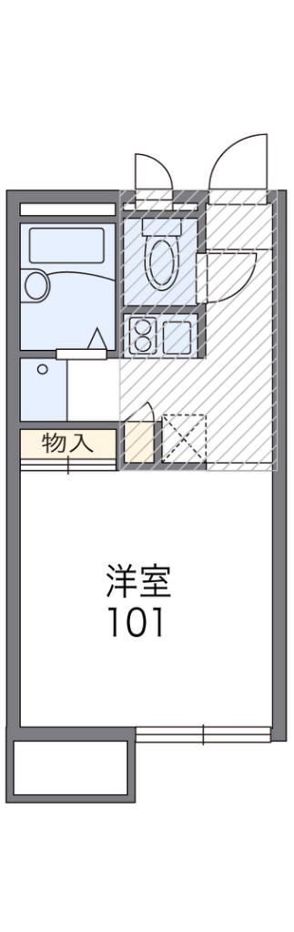 レオパレス夢1番館(1K/2階)の間取り写真