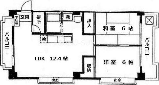 ピアハイツ(2LDK/2階)の間取り写真