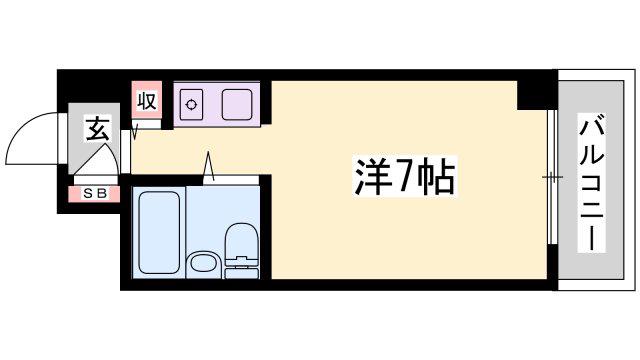 ウイングス北平野(ワンルーム/4階)の間取り写真